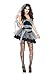 Leg Avenue Women's 3 Piece Dead And Buried Bride Dress with Wrap, Black/Grey, Large