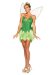 Leg Avenue Disney 5Pc.Pixie Dust Tink Sequin Dress Back Bow Straps Wings Pompom Clips, Green, Small