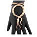 2 Pieces of Goldtone Snake Adjustable Finger Ring and Slave Hand Chain Bracelet One Size Fits All