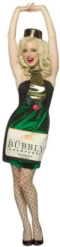 Adult Sexy Champagne Bottle Halloween Costume (Size: Standard 6-10)