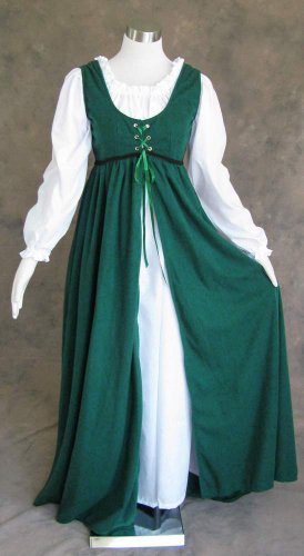 Artemisia Designs Medieval Renaissance Gown Dress and Chemise Green Medium