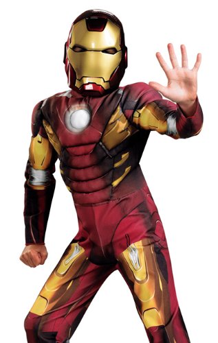 Avengers Iron Man Mark 7 Classic Muscle Costume, Red/Gold, Large