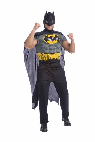 Batman Muscle Chest Top with Cap and Mask, Black, X-Large