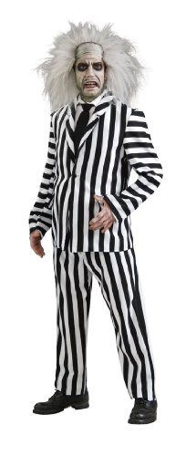 Beetlejuice Deluxe Costume, Black/White, Standard