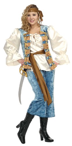 Blue Pirate Queen Adult Plus-Size Halloween Costume Size 16-22