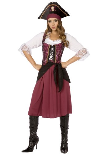 Burgundy Pirate Wench Adult Costume Size X-Large