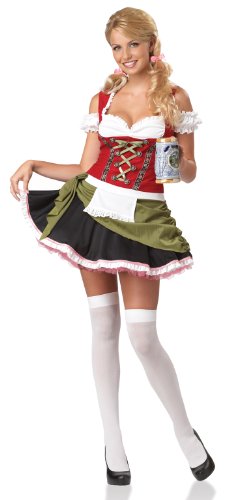 California Costumes Bavarian Bar Maid Set, Red/Olive, Medium