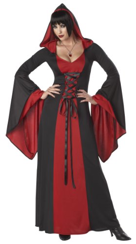 California Costumes Deluxe Hooded Robe Adult Costume, Red/Black, Small