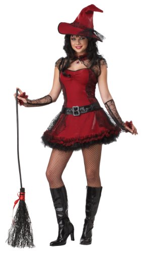California Costumes Mischievous Witch Teen Dress, Red/Black, 11-13 Costume