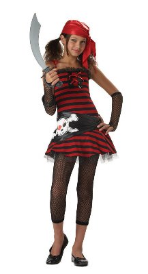 California Costumes Teens Pirate Cutie Costume,Red/Black,Large