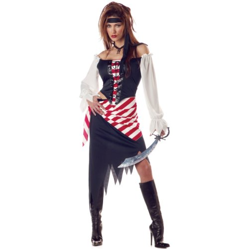 California Costumes Women’s Adult-Ruby, The Pirate Beauty, Black/Red/White, S (6-8) Costume