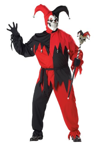 California Costumes Women’s Evil Jester Costume,Black/Red,P (48-52)