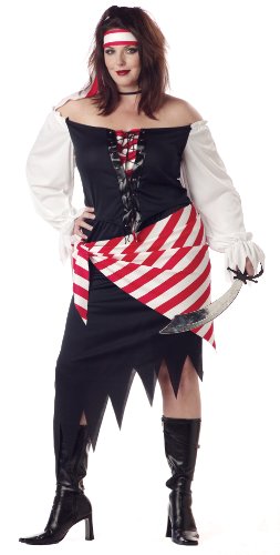 California Costumes Women’s Ruby The Pirate Beauty Costume, White/Black/Red, 2XL (18-20)