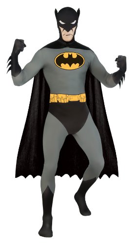 DC Comics Adult Batman 2nd Skin Zentai Super Suit, Black, X-Large Costume