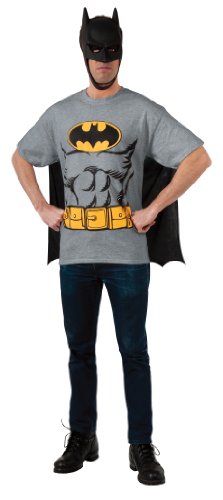 DC Comics Batman T-Shirt With Cape And Mask, Black, X-Large