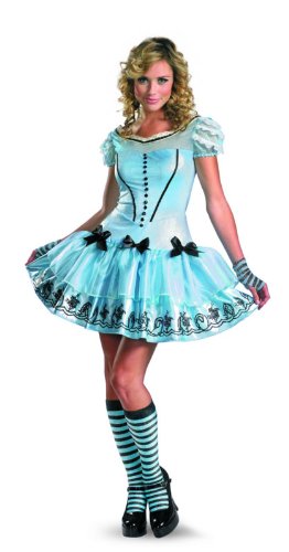 Disguise Women’s Alice In Wonderland Movie Sassy Dress Costume, Light Blue, Large