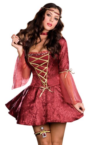 Dreamgirl PLUS Juliet Jacquard Print Dress, Burgundy, 3X-4X