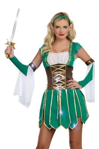 Dreamgirl Warrior Elf, Green, Large