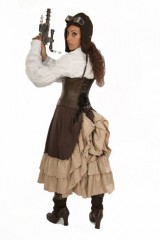 Dress-Like-A-Pirate-Brand-Steampunk-Victorian-2-Layer-Adjustable-Mid-Length-Persephone-Bustle-Skirt-KhakiBrown-UK14-0-3