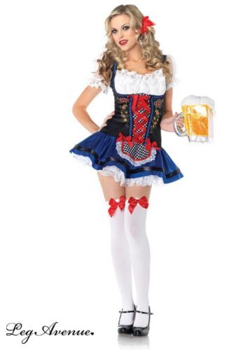 Leg Avenue Women’s Flirty Frauline Apron Dress, Multi, X-Small