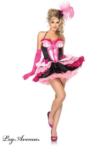 Leg Avenue Women’s Pretty Pinky Costume, Black/Pink, Large