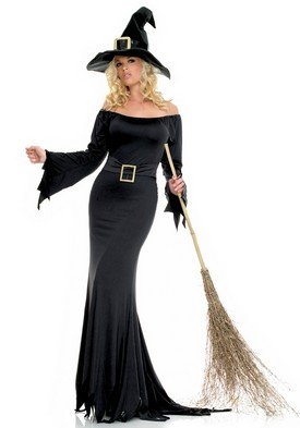 2PC Bewitched Slinky Cauldron Witch Sexy Holiday Party Costume