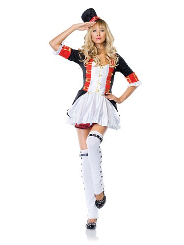 2Pc Nutcracker Toy Soldier Sexy Holiday Party Costume (Red/White/Blue;Small/Medium)