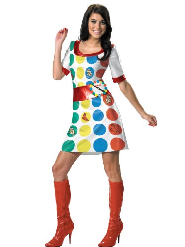 70s Twister Costume Dress with Spinner Easy Sexy Womens Theatrical Costume Sizes: Large