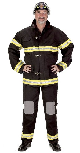 Adult Black Firefighter Suit with Helmet