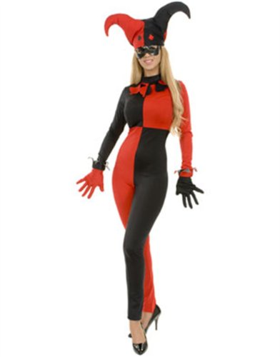 Adult Large 11-13 Sexy Red & Black Harlequin Costume