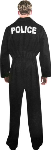 Adult Police Uniform Jumpsuit Costume (Size: Medium 40-42)