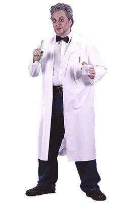 Adult White Lab Coat Costume-Fits Up To Size 44