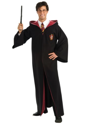 Adults Mens Deluxe Gryffindor Robe Wizard Harry Potter Fancy Halloween Costume