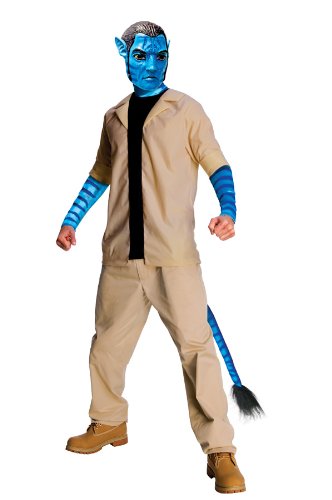 Avatar Jake Sully Costume And Mask, Blue, Standard