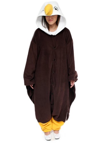 Bcozy Bald Eagle Onesie, Brown/White/Yellow, One Size