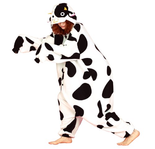 Bcozy Cow Onesie, Black/White, One Size