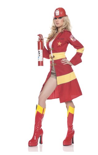 Be Wicked Costumes Women’s Fire Starter Department Costume, Red/Yellow, Large/X-Large