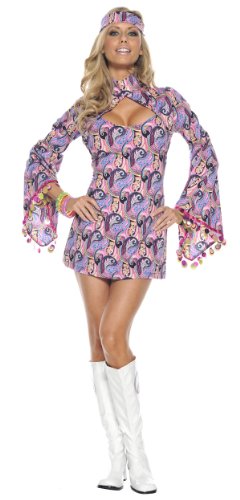 Be Wicked Disco Queen Costume, Blue/Purple/Pink, Small/Medium