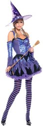 Be Wicked Gypsy Witch Costume, Purple/Blue, Medium/Large