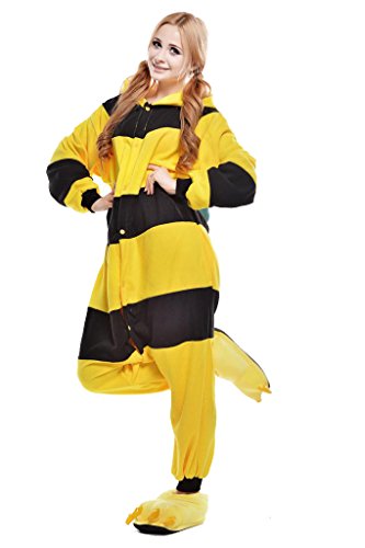 Bee Kigurumi Pajamas Cosplay Costume Unisex Animal Hoodies Sleepwear Small