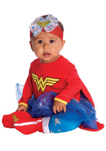 DC Comics Baby Wonder Woman Onesie And Headpiece, Red, 6-12 Months