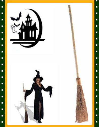 Deluxe Halloween Witch 41″ Broomstick Costume Accessory (Standard)