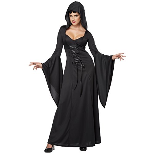 Deluxe Hooded Robe Adult Costume Black – X-Large