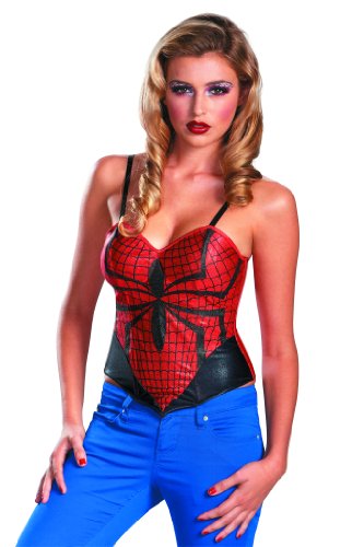 Disguise Marvel Spider-Man Spider-Girl Womens Adult Bustier Costume, Red/Black, Small/4-6
