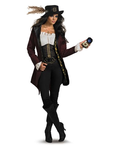 Disguise Women’s Disney Pirates Of The Caribbean Angelica Prestige Costume, Black/White/Burgandy/Gold, Large