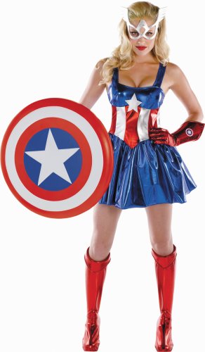 Disguise Women’s Marvel Captain America American Dream Sassy Deluxe Costume, Red/White/Blue, Small