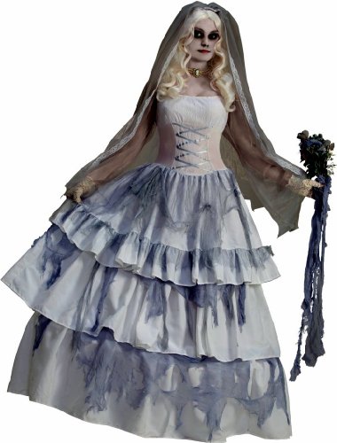 Forum Novelties Women’s Deluxe Victorian Ghost Bride Costume, Multi, One Size