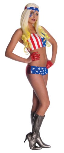 Lady Gaga American Flag Outfit,Red/White/Blue,X-Small Costume