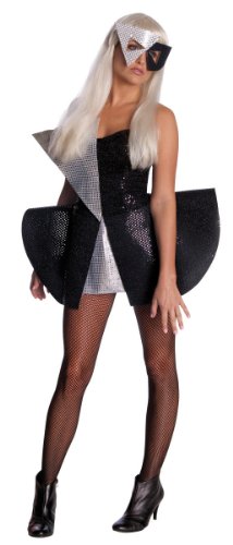 Lady Gaga Black Sequin Dress,Black/Silver,Standard Costume